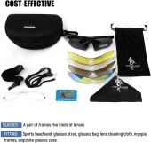 XBYC G4668 Bisiklet Gözlük 5 Lensli Spor Bisiklet Sürüş Gözlüğü Siyah Çerçeveli - 3