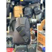 TRG POLO SİYAH KAHVE KETEN KUMAŞ BEL ÇANTASI thumbnail 2