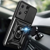 Vendas Tecno Spark 10 Pro Kılıf Magnetik Standlı Kamera Korumalı Zore Sürgülü Vega Kapak - 11