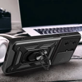 Vendas Tecno Spark 10 Pro Kılıf Magnetik Standlı Kamera Korumalı Zore Sürgülü Vega Kapak - 6