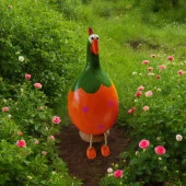 Dekoratif Su Kabağı Tavuk Biblo Turuncu - 1