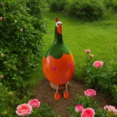 Dekoratif Su Kabağı Tavuk Biblo Turuncu - 2