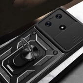 Vendas Tecno Spark 10 4G Kılıf Magnetik Standlı Kamera Korumalı Zore Sürgülü Vega Kapak - 8
