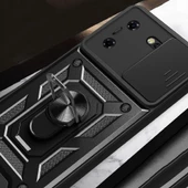 Vendas Tecno Pova 5 Kılıf Magnetik Standlı Kamera Korumalı Zore Sürgülü Vega Kapak - 7