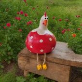 Dekoratif Su Kabağı Tavuk Biblo Kırmızı - 2