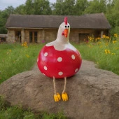 Dekoratif Su Kabağı Tavuk Biblo Kırmızı - 3