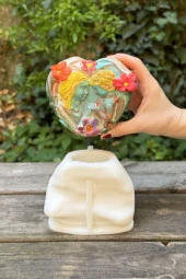 Heart Mother Baby Tekli Silikon Mum Kalıbı - 1