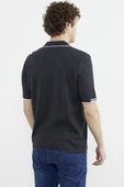 Polo Yaka Kısa Kol Triko Tişört - Antrasit thumbnail 6