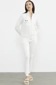 Fermuarlı Jogger Eşofman Takım - Ekru thumbnail 3