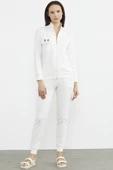 Fermuarlı Jogger Eşofman Takım - Ekru thumbnail 1