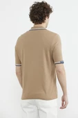 Polo Yaka Kısa Kol Triko Tişört - Kamel thumbnail 6