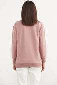 Baskılı Oversize Basic Sweatshirt - Gül Kurusu thumbnail 4