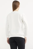Baskılı Oversize Basic Sweatshirt - Ekru thumbnail 6