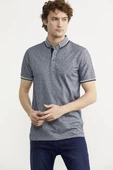 Polo Yaka Slim Fit Desenli Tişört - Lacivert - 2
