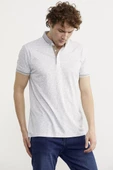 Polo Yaka Slim Fit Desenli Tişört - Yeşil - 4