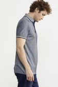 Polo Yaka Slim Fit Desenli Tişört - Lacivert - 4