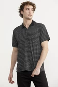 Polo Yaka Cepli Regular Fit Tişört - Siyah - 5