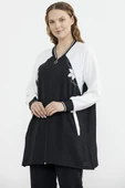 Nakış Detaylı Tunik Krep Takım - Siyah thumbnail 2