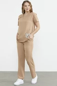 Baskı Detaylı İkili Krep Takım - Kamel thumbnail 5
