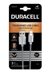 Duracell 1m USB-A to Micro USB Örgülü Şarj Kablosu - Beyaz - 1