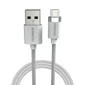 Duracell 1m USB-A to Micro USB Örgülü Şarj Kablosu - Beyaz - 2
