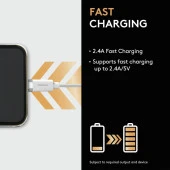 Duracell 1m USB-A to Micro USB Örgülü Şarj Kablosu - Beyaz - 3