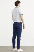 Eskitme Yıkamalı Slim Fit Jean Pantolon - Mavi - 5