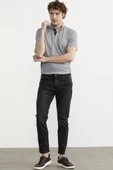 Eskitme Yıkamalı Slim Fit Jean Pantolon - Füme - 4