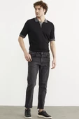 Skinny Fit Normal Bel Jean Pantolon - Koyu Gri - 1