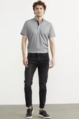 Eskitme Yıkamalı Slim Fit Jean Pantolon - Füme - 1
