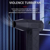 Mini Turbo Jet Fan, 130000 RPM Şarj Edilebilir Turbo Şiddetli Fan, Fırçasız Motor Jet Fan thumbnail 2