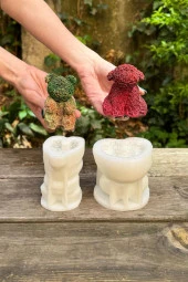 Rose Bear ve Rose Dog İki Adet Silikon Mum Kalıp Seti - 1