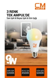 9W E27 DUY 3 RENKLİ AMPUL Sarı Işık-Gün Işığı-Beyaz Işık - 1