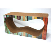 Dekoratif Karton Kedi Tırmalama Kanepesi (68x24x33 cm) - X-Large - Çizgili Desen - 3