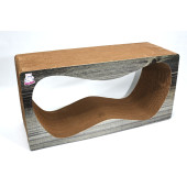 Dekoratif Karton Kedi Tırmalama Kanepesi (68x24x33 cm) - X-Large - Antrasit Ahşap Desen - 2
