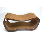 Dekoratif Karton Kedi Tırmalama Kanepesi (59x24x26 cm) - Large - Koyu Ahşap Desen - 4