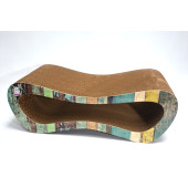 Dekoratif Karton Kedi Tırmalama Kanepesi (51,5x24x17 cm) - Medium - Çizgili Desen - 3
