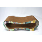 Dekoratif Karton Kedi Tırmalama Kanepesi (51,5x24x17 cm) - Medium - Çizgili Desen - 4