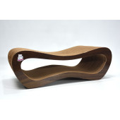 Dekoratif Karton Kedi Tırmalama Kanepesi (51,5x24x17 cm) - Medium - Koyu Ahşap Desen - 2