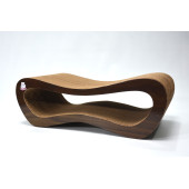 Dekoratif Karton Kedi Tırmalama Kanepesi (51,5x24x17 cm) - Medium - Koyu Ahşap Desen - 3