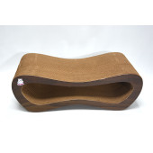 Dekoratif Karton Kedi Tırmalama Kanepesi (51,5x24x17 cm) - Medium - Koyu Ahşap Desen - 4