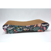 Dekoratif Karton Kedi Tırmalama Kanepesi (43x24x8,5 cm) - Small - Okyanus Desen - 2