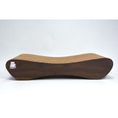 Dekoratif Karton Kedi Tırmalama Kanepesi (43x24x8,5 cm) - Small - Koyu Ahşap Desen - 1
