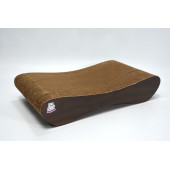 Dekoratif Karton Kedi Tırmalama Kanepesi (43x24x8,5 cm) - Small - Koyu Ahşap Desen - 2