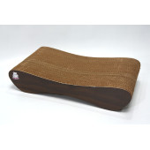 Dekoratif Karton Kedi Tırmalama Kanepesi (43x24x8,5 cm) - Small - Koyu Ahşap Desen - 3