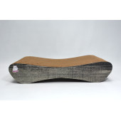 Dekoratif Karton Kedi Tırmalama Kanepesi (43x24x8,5 cm) - Small - Antrasit Ahşap Desen - 1