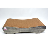 Dekoratif Karton Kedi Tırmalama Kanepesi (43x24x8,5 cm) - Small - Antrasit Ahşap Desen - 4