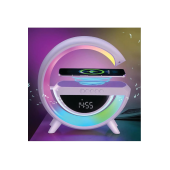 QASUL BLUETOOTH G HOPARLÖR RGB LED IŞIKLI SPEAKER ALARM SAAT FM RADYO AUX USB SD KART WİRELESS ŞARJ - 1