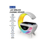 QASUL BLUETOOTH G HOPARLÖR RGB LED IŞIKLI SPEAKER ALARM SAAT FM RADYO AUX USB SD KART WİRELESS ŞARJ - 3