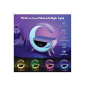 QASUL BLUETOOTH G HOPARLÖR RGB LED IŞIKLI SPEAKER ALARM SAAT FM RADYO AUX USB SD KART WİRELESS ŞARJ - 4